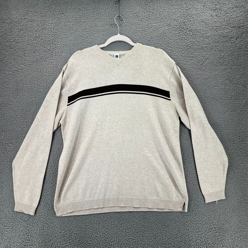 VINTAGE‎ 90s GAP Crewneck Striped Sweater Men Large Hong Kong Granpacore READ